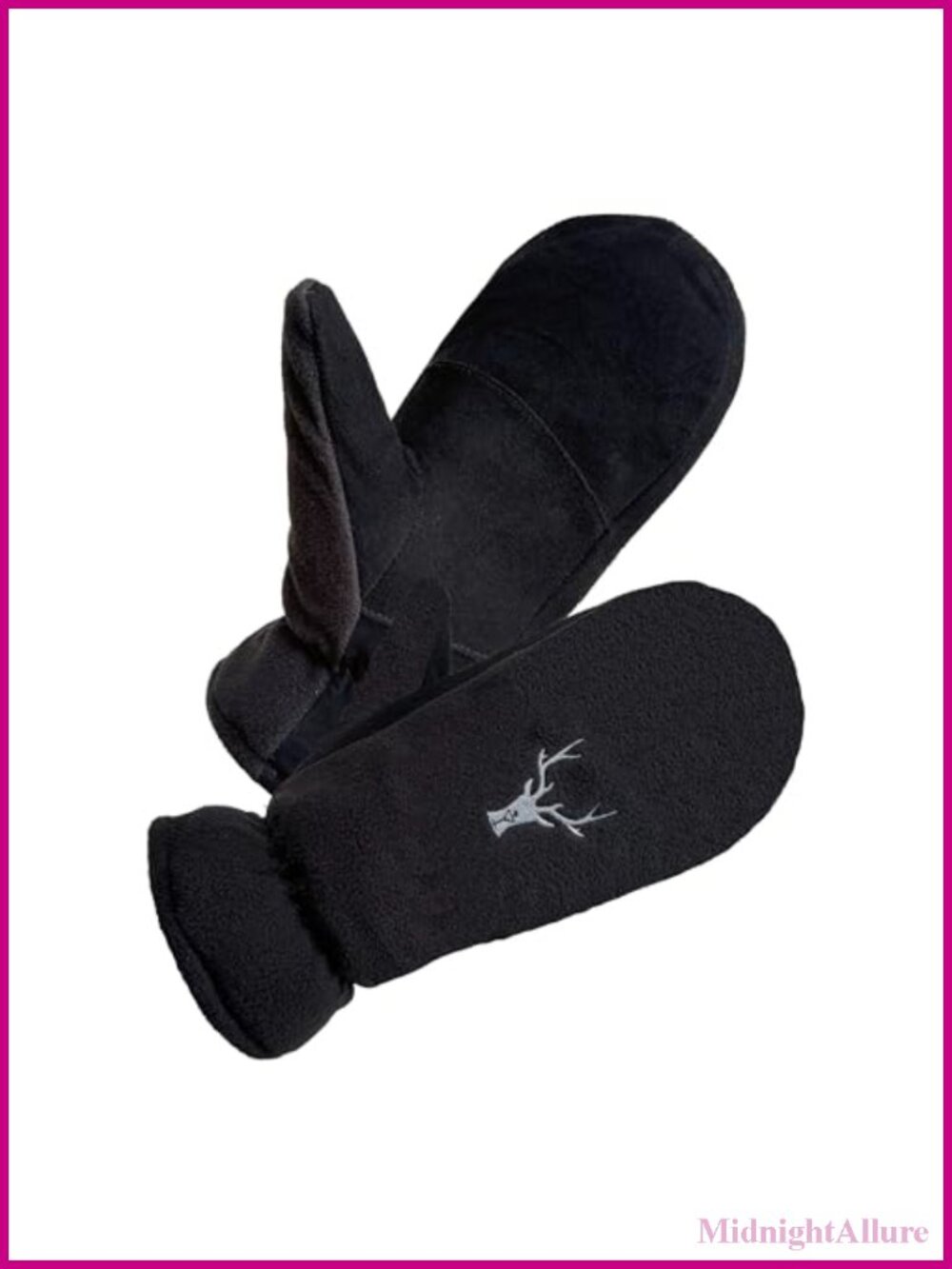 Deerskin Suede Mittens Thinsulate Polar Fleece Windproof Winter Gloves